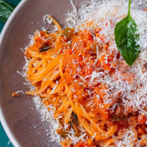 Spaghetti cu ragu de linte-2